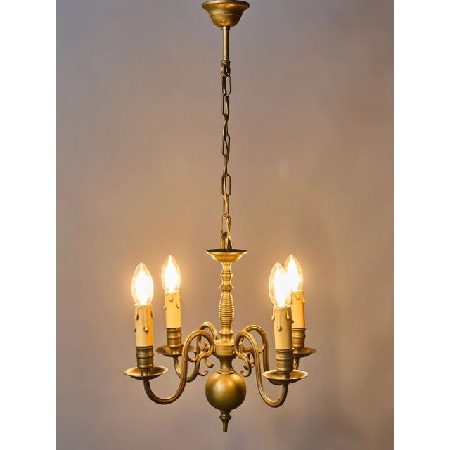 Antique Bronze Chandelier from Flanders, 1850 For Sale - Image 3 of 10