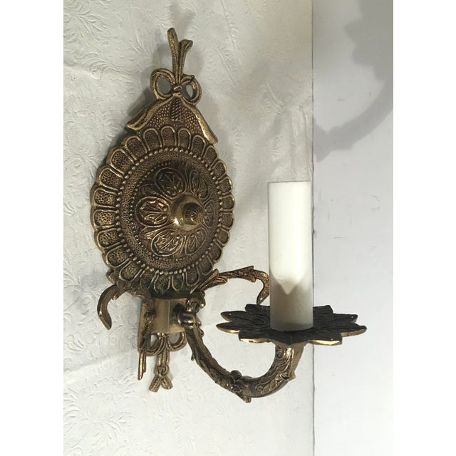 Vintage Brass Electric Wall Sconce Made in Spain Chairish