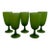 1960s Mid-Century Modern Italian Murano Frosted Green Satinato Wine Goblets Attributed to Carlo Moretti Set of Five For Sale