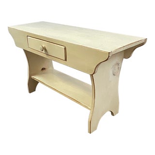 Mid-Century Gustavian Swedish Style Americana Folk Art Pine Bench For Sale