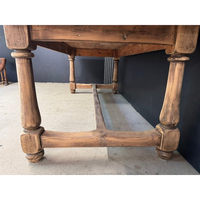 Brown Larger Vintage Farmhouse Dining Table in Pine, 1920 For Sale - Image 8 of 15