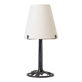 1910s French Art Nouveau Iron Table Lamp For Sale