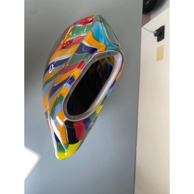 2020s Contemporary Abstract Oval Vase in Murano Glass For Sale - Image 5 of 6