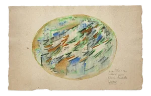 Jean Louttre - Abstract Composition - Watercolor On Paper - 1950s
