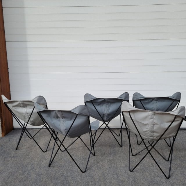 Butterfly Armchairs attributed to Jorge Hardoy-Ferrari for Knoll, 1960, Set of 5 For Sale - Image 14 of 18