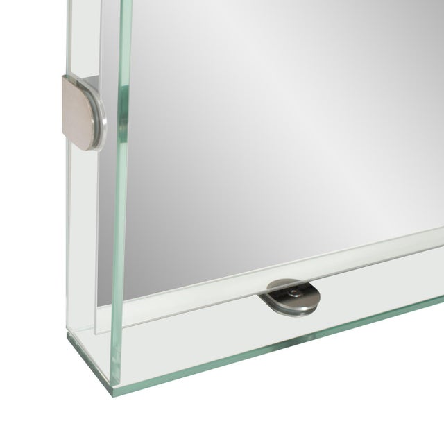 Kenneth Ludwig Chicago Vivaldo Floating Vanity Mirror with Glass Box Frame For Sale - Image 4 of 11