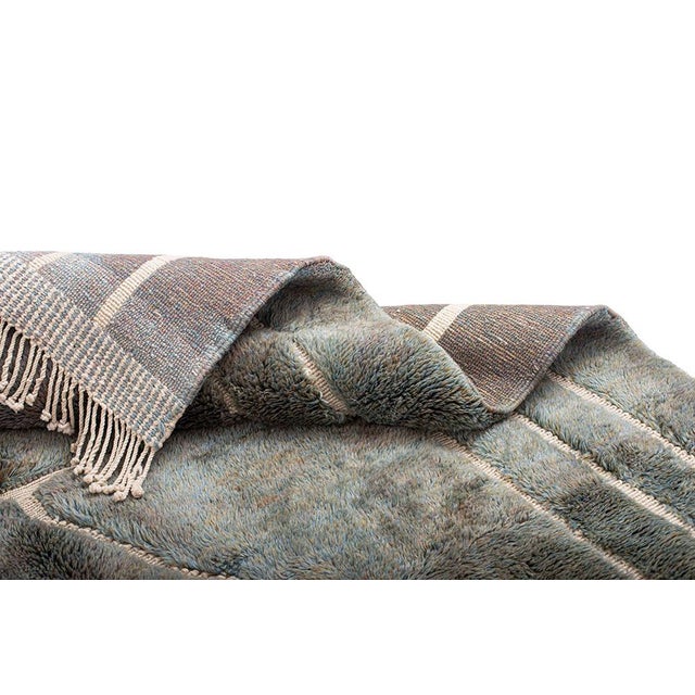 Contemporary Premium Hand-Knotted Moroccan Wool Rug | 9'9" X 6'11" | One of a Kind For Sale - Image 3 of 8
