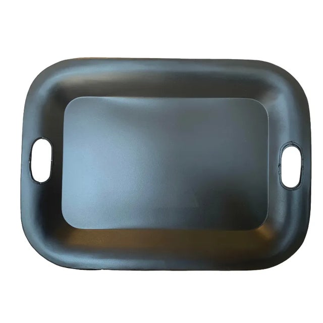 2010s Contemporary Small Black Metal Tray For Sale - Image 5 of 5