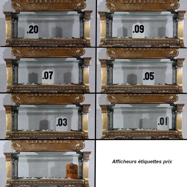 Metal Small Early 20th Century Checked Bronze Model 312 Cash Register from National Cash Register Co For Sale - Image 7 of 18