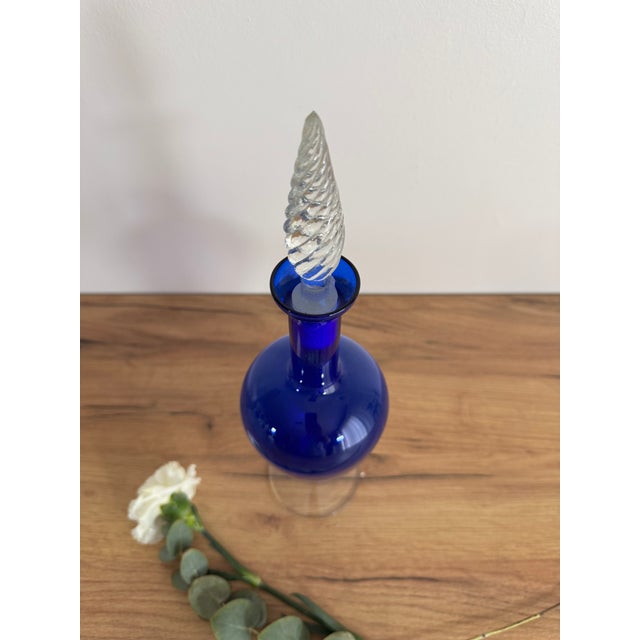 Carafe in Blue Glass, in Very Good conditions. Designed 1960 to 1969
