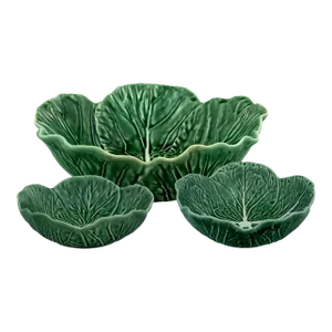 Bordallo Pinheiro Cabbage Nesting Bowls, Green, Set of 3