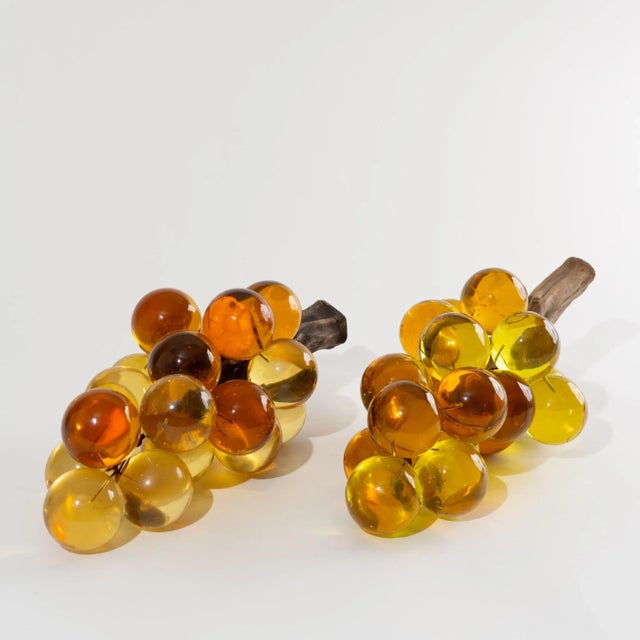 Vintage Yellow Lucite Grape Sculptures - a Pair For Sale - Image 9 of 12