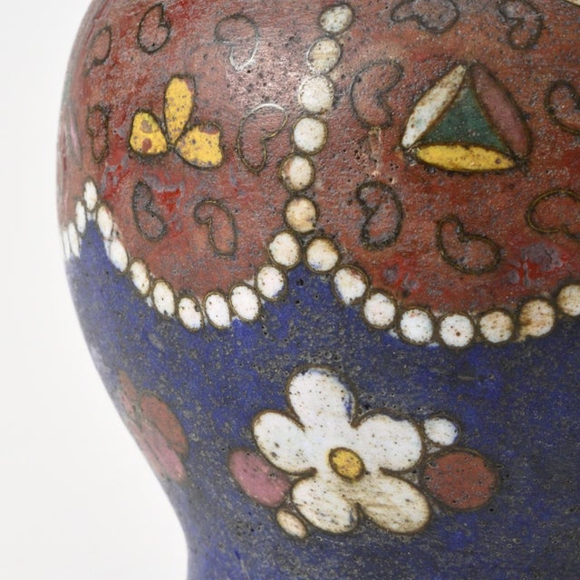 Japanese Cloisonne Enamel Vase, 1800s For Sale - Image 9 of 10