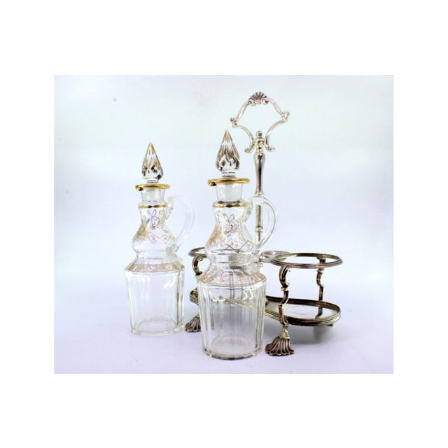 Silver and Glass Cruet, Set of 3 For Sale - Image 5 of 10