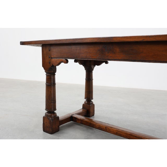 Large French Renaissance Revival Oak Refectory Dining Table, 1880 For Sale - Image 11 of 15