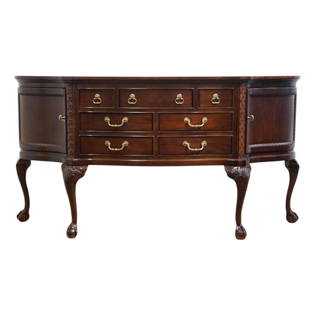 Century Furniture Solid Mahogany Traditional Chippendale Style Ball & Claw 42" Sideboard Buffet 671-407 For Sale