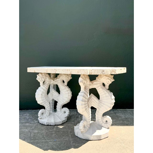 Stone Vintage Coquina Seahorse Console Table For Sale - Image 7 of 12