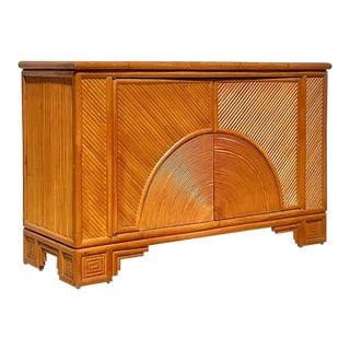 Late 20th Century Vintage Coastal Pencil Reed Sideboard For Sale