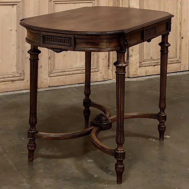 19th Century French Louis XVI Walnut End Table ~ Library Table For Sale - Image 12 of 13