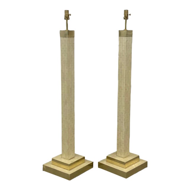 1970s Enrique Garcel Tessellated Floor Lamps a Pair For Sale