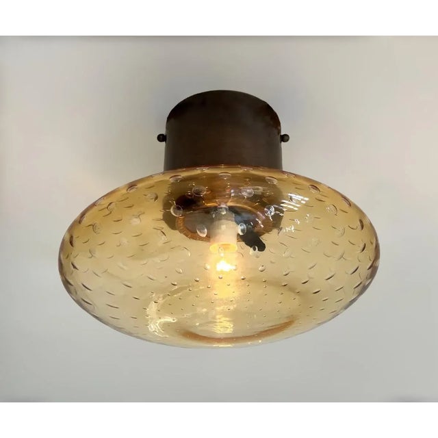 Italian 21st Century Bronzed and Amber Bubbles Uno Flush Mount by Fabio Ltd For Sale - Image 3 of 6