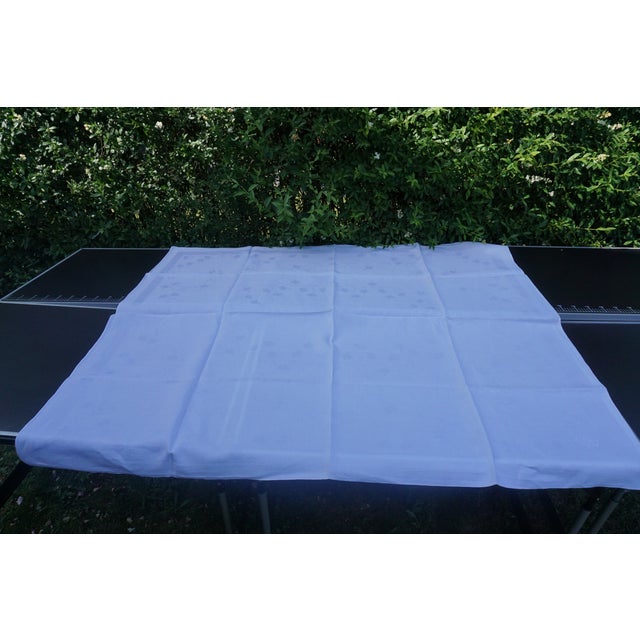 Damask Tablecloth with D B Monogrammed, Set of 4 For Sale - Image 18 of 18