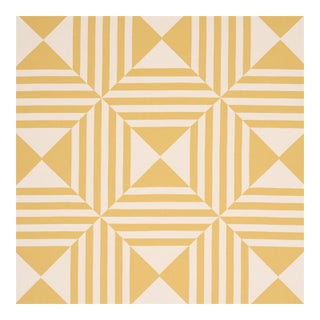 Sample - Schumacher Square In A Square Fabric in Yellow For Sale