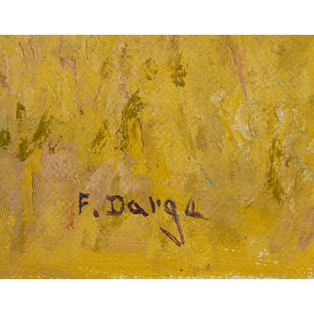 Abstract Fred Darge Green, Yellow, and Blue Abstract Impressionist Western Desert Landscape, Mid-20th Century For Sale - Image 3 of 12