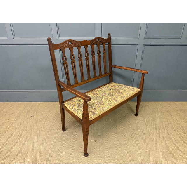 Arts and Crafts Oak Salon Suite, 1900s, Set of 5 For Sale - Image 13 of 18