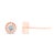Contemporary 10K Rose Gold Plated .925 Sterling Silver 3/8 Cttw Diamond Miracle Set Stud Earrings (J-K Color, I-3 Clarity) For Sale - Image 3 of 5