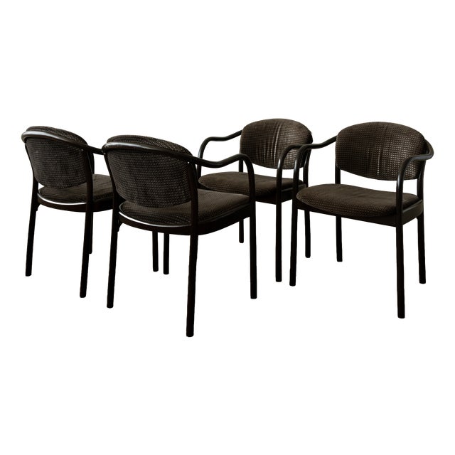 Vintage 235 F Bentwood Dining Chairs by Hartmut Lohmeyer for Thonet, 1980s, Set of 4 For Sale