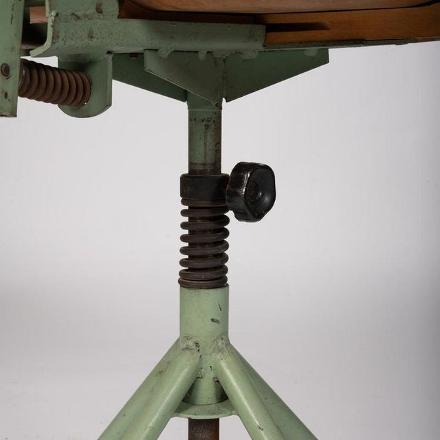 Brown Industrial Wooden Chair, 1950s For Sale - Image 8 of 9