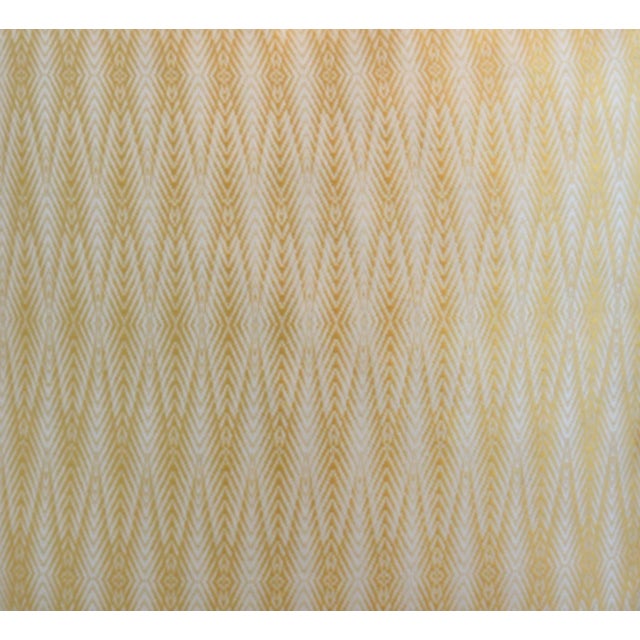 Contemporary Designer Abstract Yellow & Cream Silk Feather/Down Pillow For Sale - Image 3 of 5