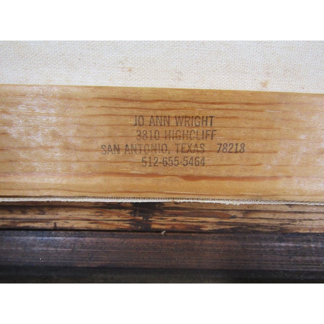 Serene Green - Vintage Oil Painting by Jo Ann Wright, Listed Texas Artist - Forest Trees With Water Scene For Sale - Image 10 of 10