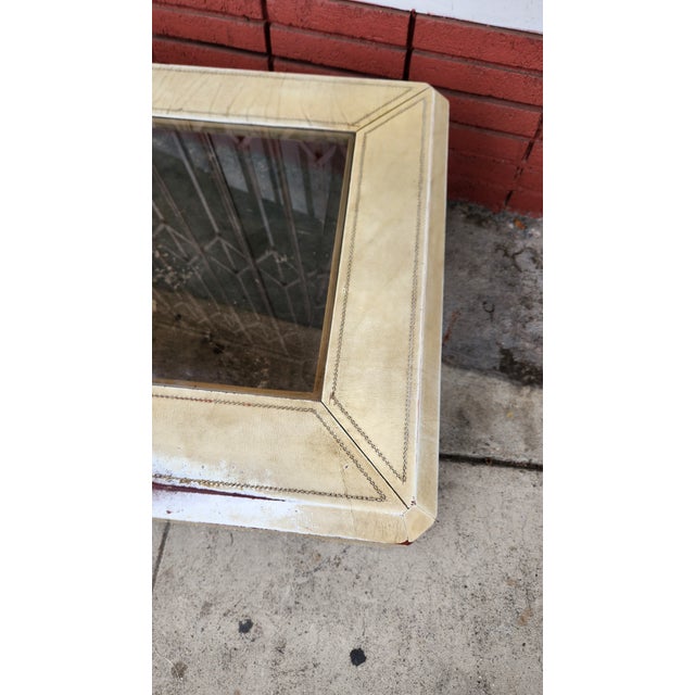 American Vintage Distressed Leather Coffee Table For Sale - Image 3 of 12