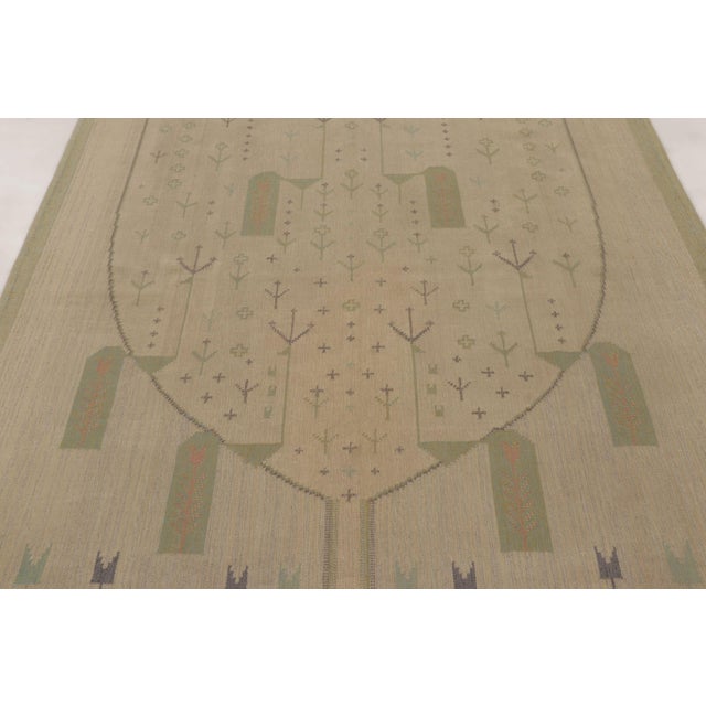 Textile Vintage Swedish Kilim With Eva Nemeth Inspired Design in Beige - Rug & Kilim For Sale - Image 7 of 10