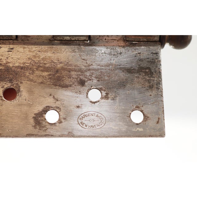 Traditional Pair of Vintage 5 X 5 In. Sargent Steel Butt Door Hinges For Sale - Image 3 of 5