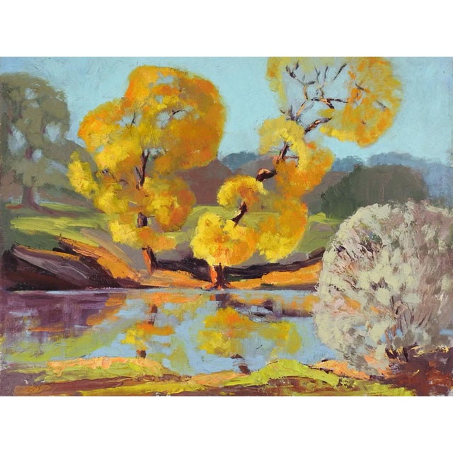 Mid 20th Century Vintage Mid-Century Gaitha Browning Autumn Landscape Painting For Sale - Image 5 of 5