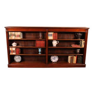 19th Century Large Mahogany Open Bookcase For Sale