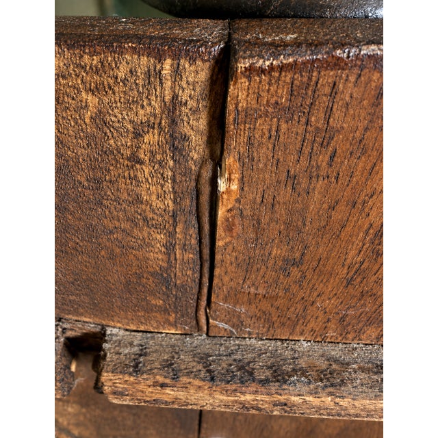 17th Century Spanish Baroque Wrought Iron Architectural Lock on Timber Panel For Sale - Image 13 of 18