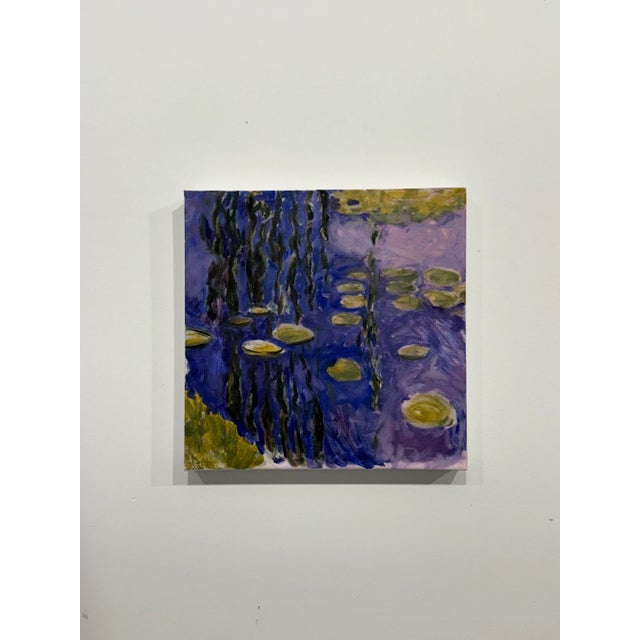 Inspired by Monet - this Original oil on canvas is my version of the Monet Water Lilies. Rich purples, deep blues, and...