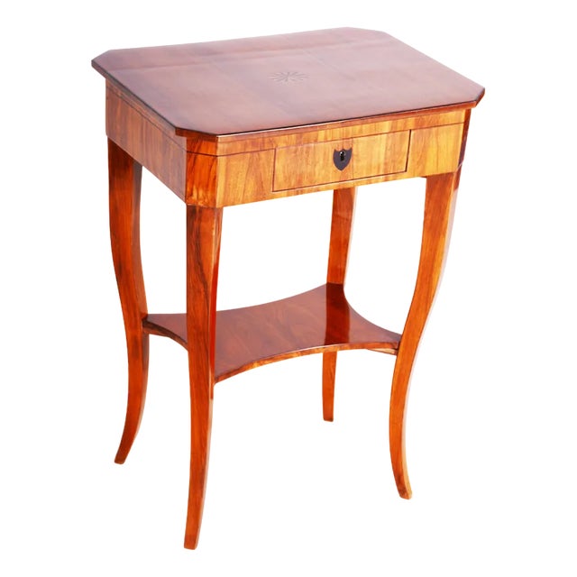 Small Biedermeier Side Table in Walnut & Lacquer, Austria, 1810s For Sale