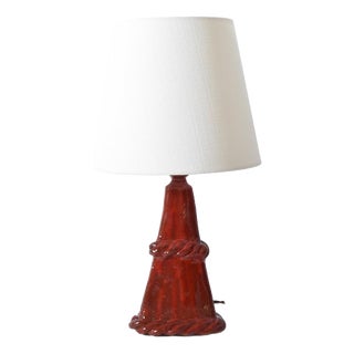 Arrabida Rope Red Table Lamp by Barracuda Interiors For Sale
