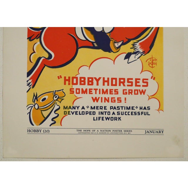 Mid-Century Modern 1937 American Hope of a Nation Poster Series, Hobbies (Hobbyhorses) For Sale - Image 3 of 4
