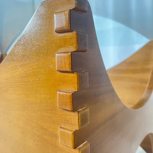 Sculptural Coffee Table in Mahogany and Glass, Europe, 1970s For Sale - Image 11 of 18