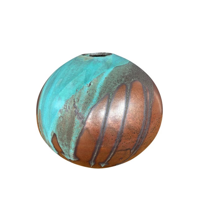Thom Lussier Ceramic Vessel #2 - From the Oxidized Copper Collection For Sale - Image 13 of 13