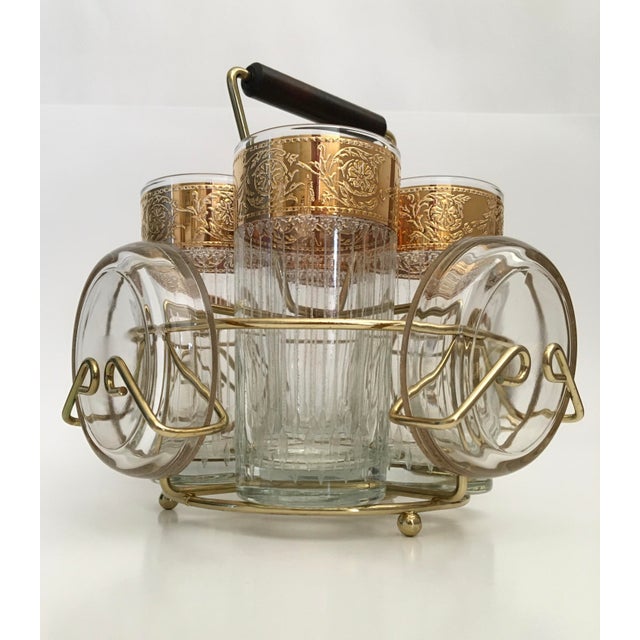 Culver Tyrol highball caddy serves as the original "to-go-cup" with an impressive gold band. This caddy is portable and...