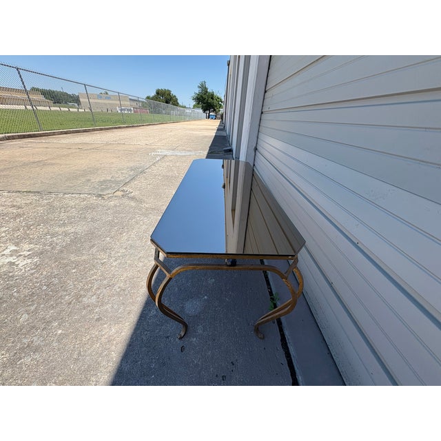 1950s French Gilt Iron and Mirrored Cocktail Table For Sale - Image 10 of 12