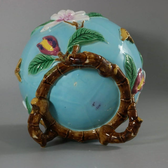 George Jones Majolica Magnolia Cache Pot For Sale - Image 6 of 11