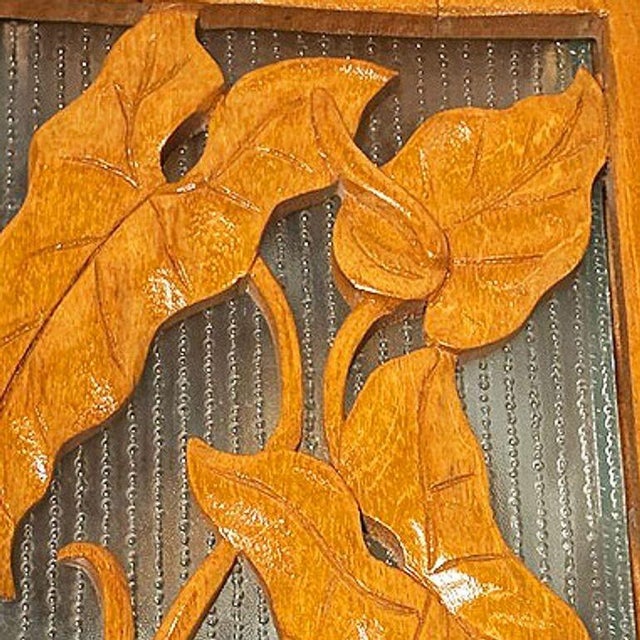 1960s Post War Carved Mango Wood Tropical Mid Century Table Lamp For Sale - Image 14 of 15